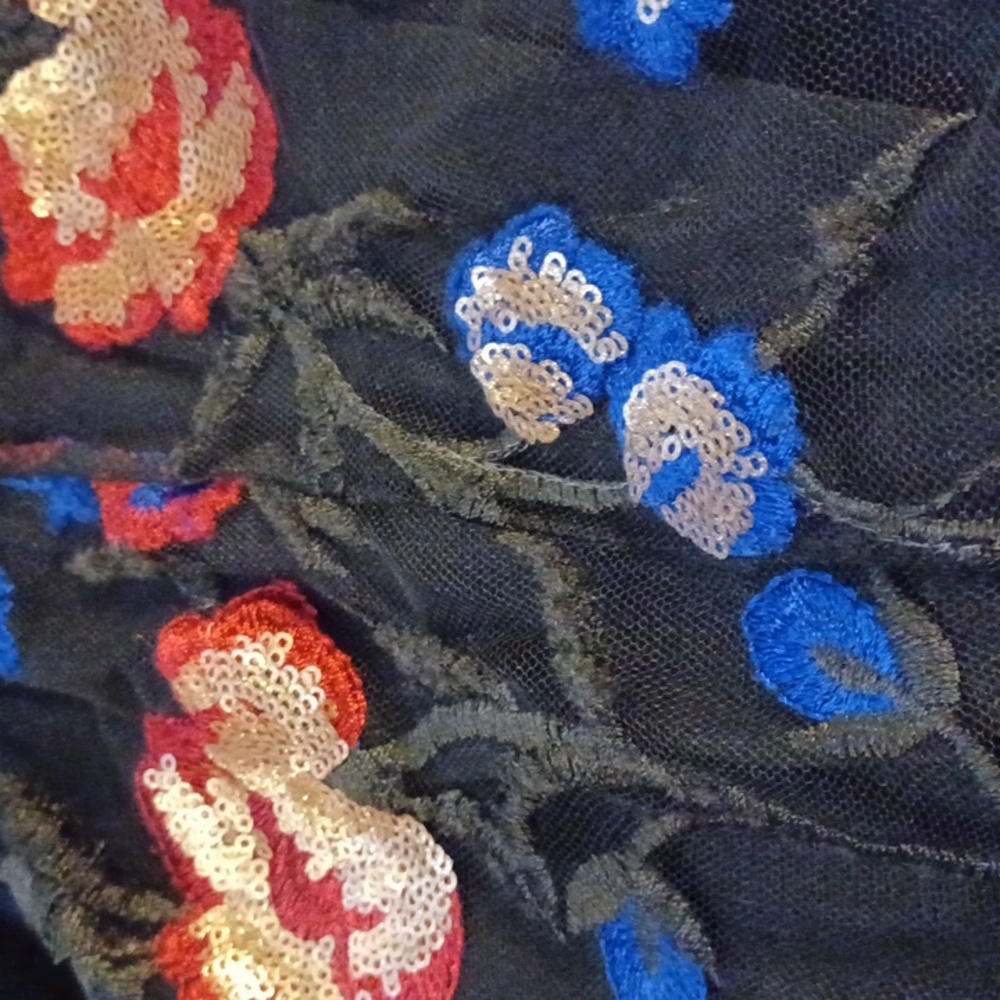 TOUCH Women's Floral Embroidered Sequins Mesh Midi Dress. Size 40 (10/12) - Picture 13 of 13